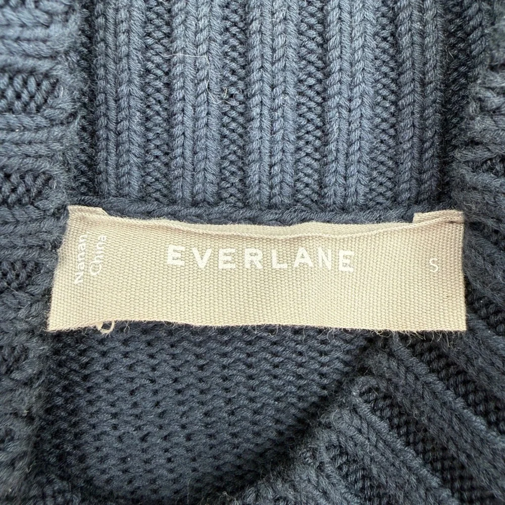 EVERLANE Navy Blue Mock Neck Cotton Sweater Men's Size S‎